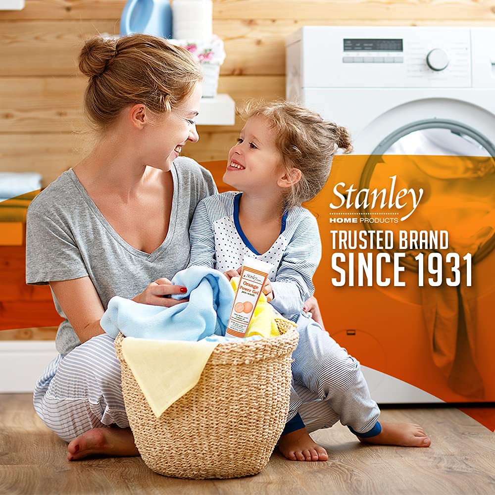 Stanley Orange Power Gel Pre Wash Laundry Stain Remover - 6 Pack | Fast-Acting Spot Treatment for Tough Stains Like Blood, Oil & Grease | Instantly Cleans & Deodorizes Fabrics | Perfect for Sports Uniforms, Work Clothes & Household Linens