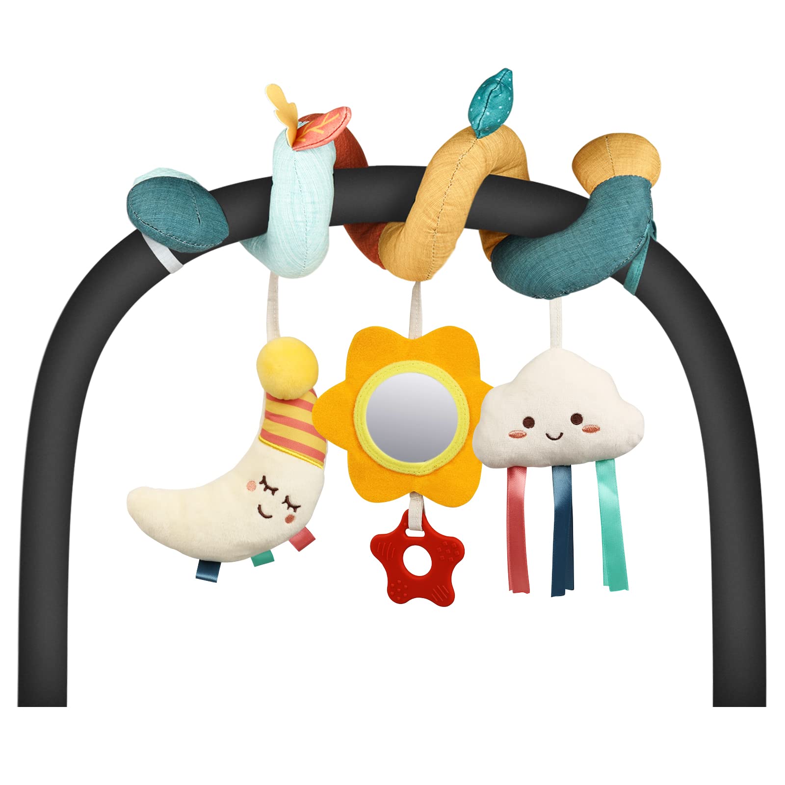 Best Baby Car Seat & Stroller Toys for 0-12 Months - Soft Rattles, Jingle Mirror & Teether for Newborns & Infants | Crib Mobile, Bassinet & Travel Toys for Boys & Girls | Perfect for Playtime, Soothing & Sensory Development