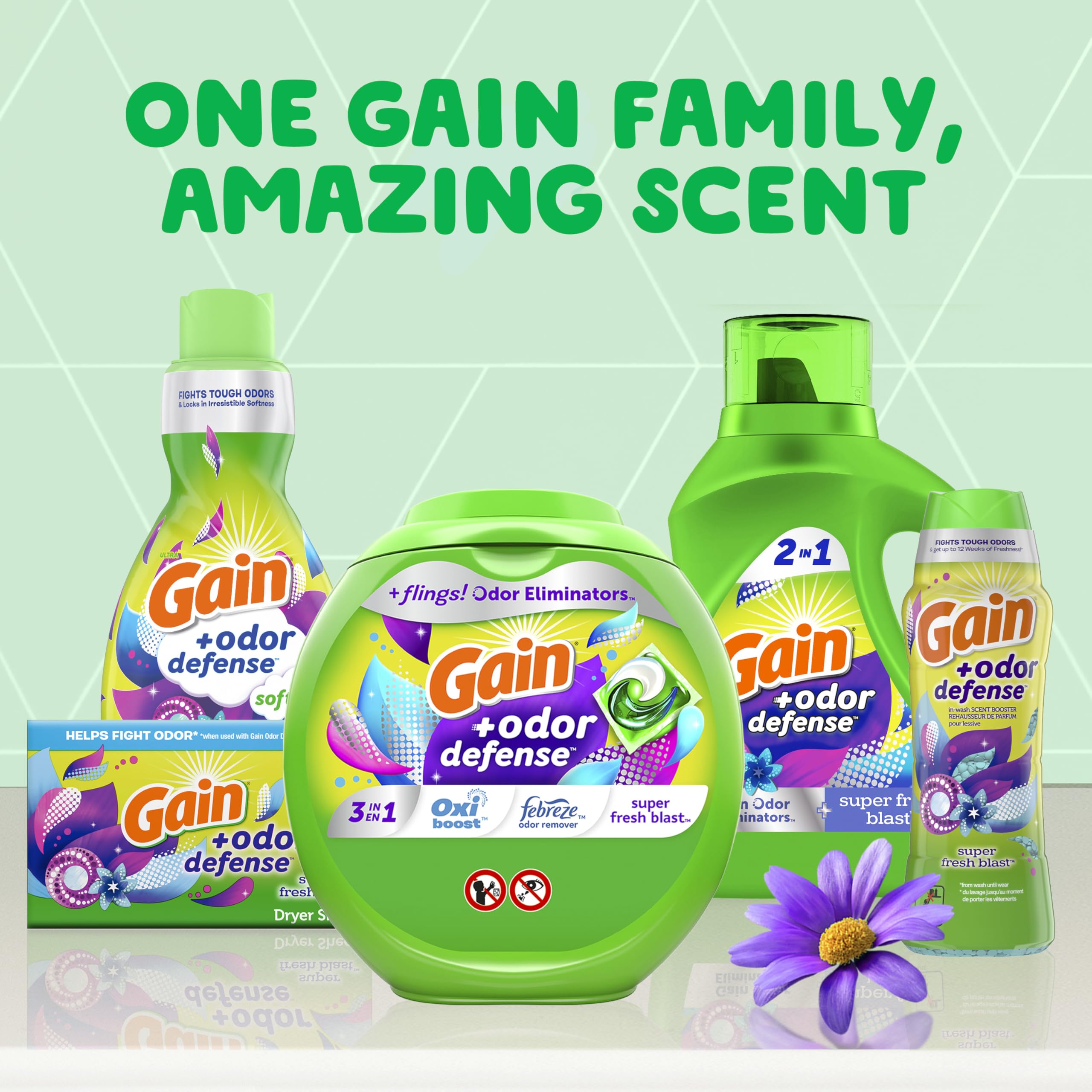 Gain + Odor Defense Liquid Laundry Detergent - Super Fresh Blast Scent, HE Compatible (107 Loads, 154 fl oz) | High-Efficiency Laundry Detergent for Fresh & Clean Clothes | Perfect for Gym Wear, Sports Gear & Family Laundry