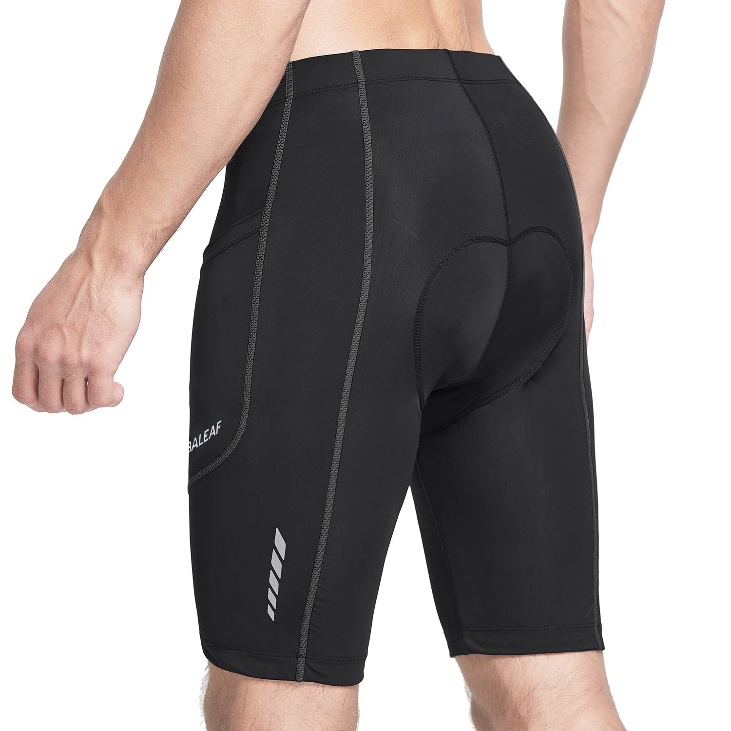 BALEAF Men's Padded Cycling Shorts with UPF 50+ & Pockets - Comfortable Bike Tights for Road & Mountain Biking - Perfect for Long Distance Rides and Outdoor Sports