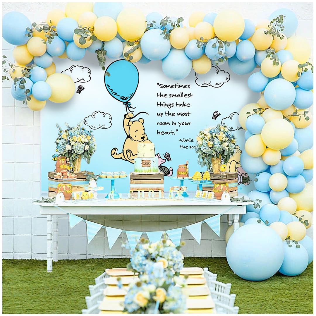 Pastel Balloon Garland Kit - 100 Blue & Yellow Balloons for Baby Shower, Wedding & Party Decor