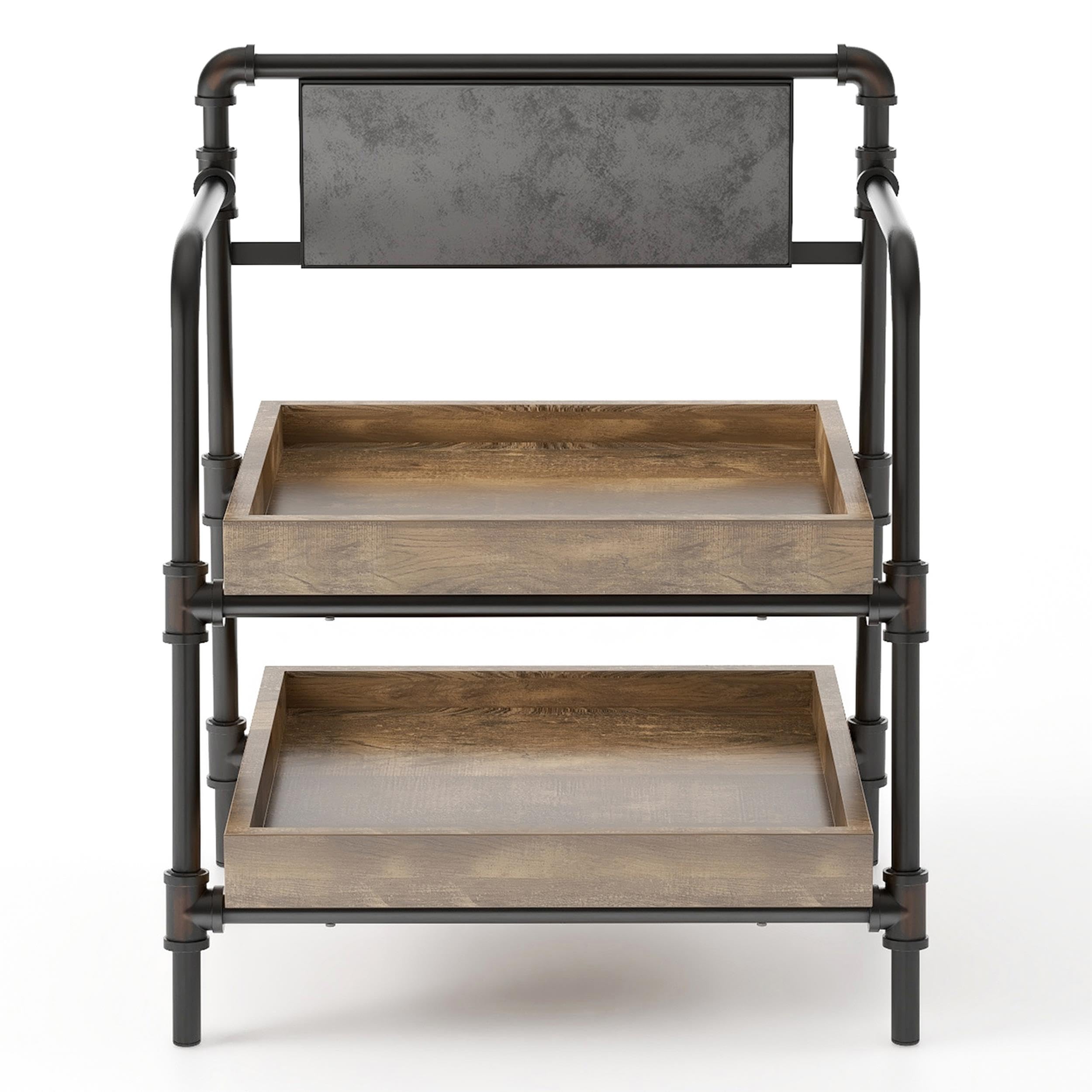 Furniture of America Kernel Industrial Metal 2-Shelf Bookcase in Sand Black - Sturdy Storage for Books, Decor & Office Supplies | Perfect for Living Room, Bedroom or Home Office Organization