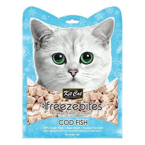 Kit Cat Freeze Bites Cat Treats - Natural Chicken, Cod Fish, Tuna, Salmon & Duck Flavors (15g/20g) | Grain-Free Cat Snacks for Training & Rewards | Perfect for Indoor & Outdoor Cats