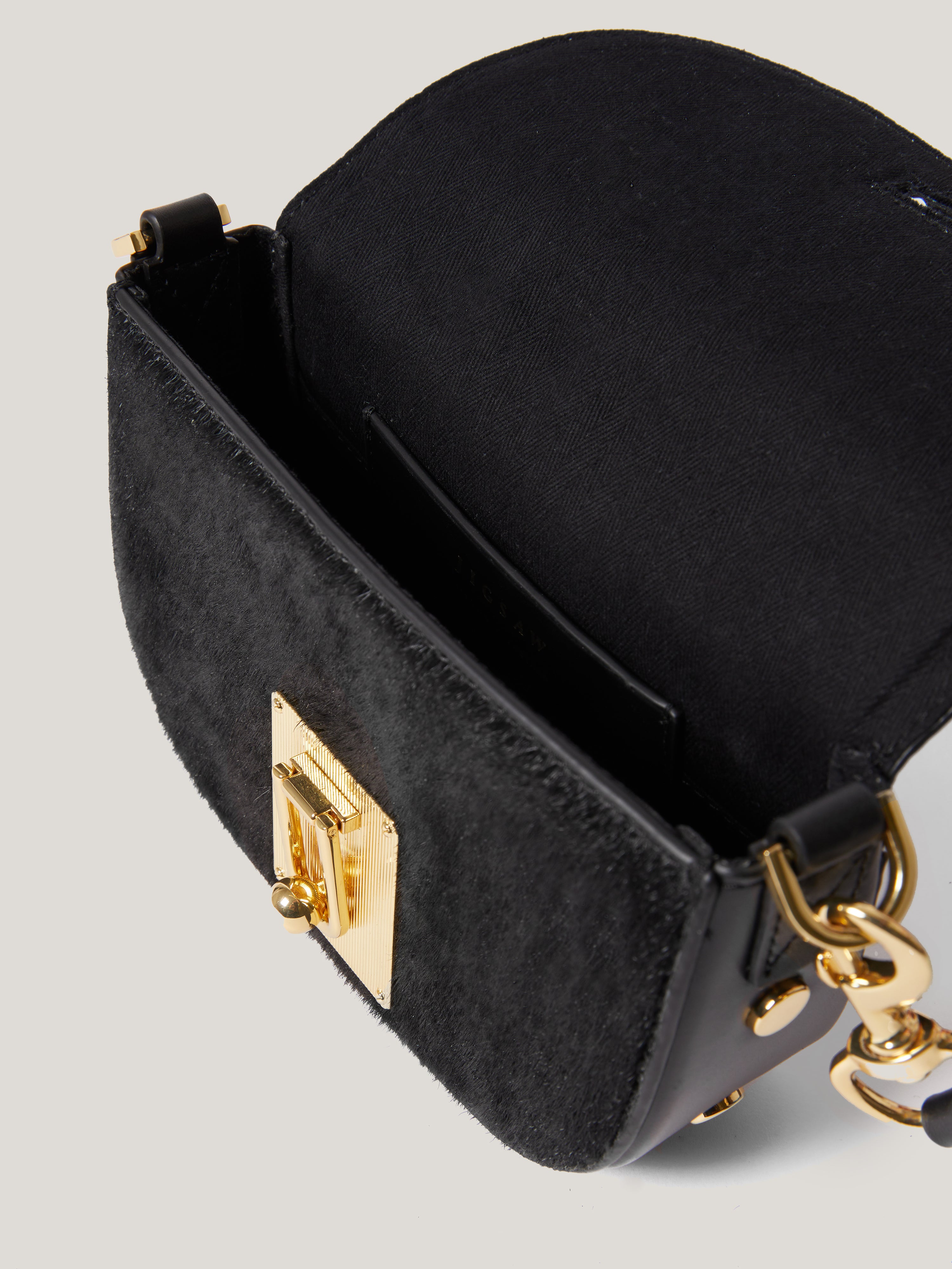 Luxury Calf Hair Denbigh Crossbody Bag for Women - Elegant Black Leather Shoulder Purse | Perfect for Evening Parties, Date Nights & Special Occasions