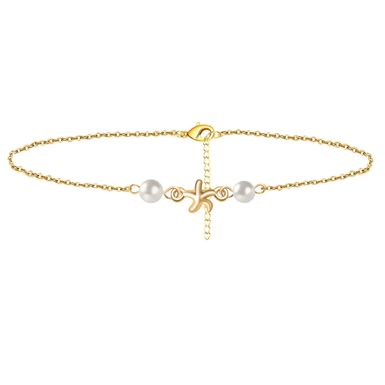 Golden Adjustable Beach Anklet Bracelet for Women - Boho Style Ankle Jewelry Gift - Perfect for Summer Vacations, Beach Parties & Boho Fashion Accessories