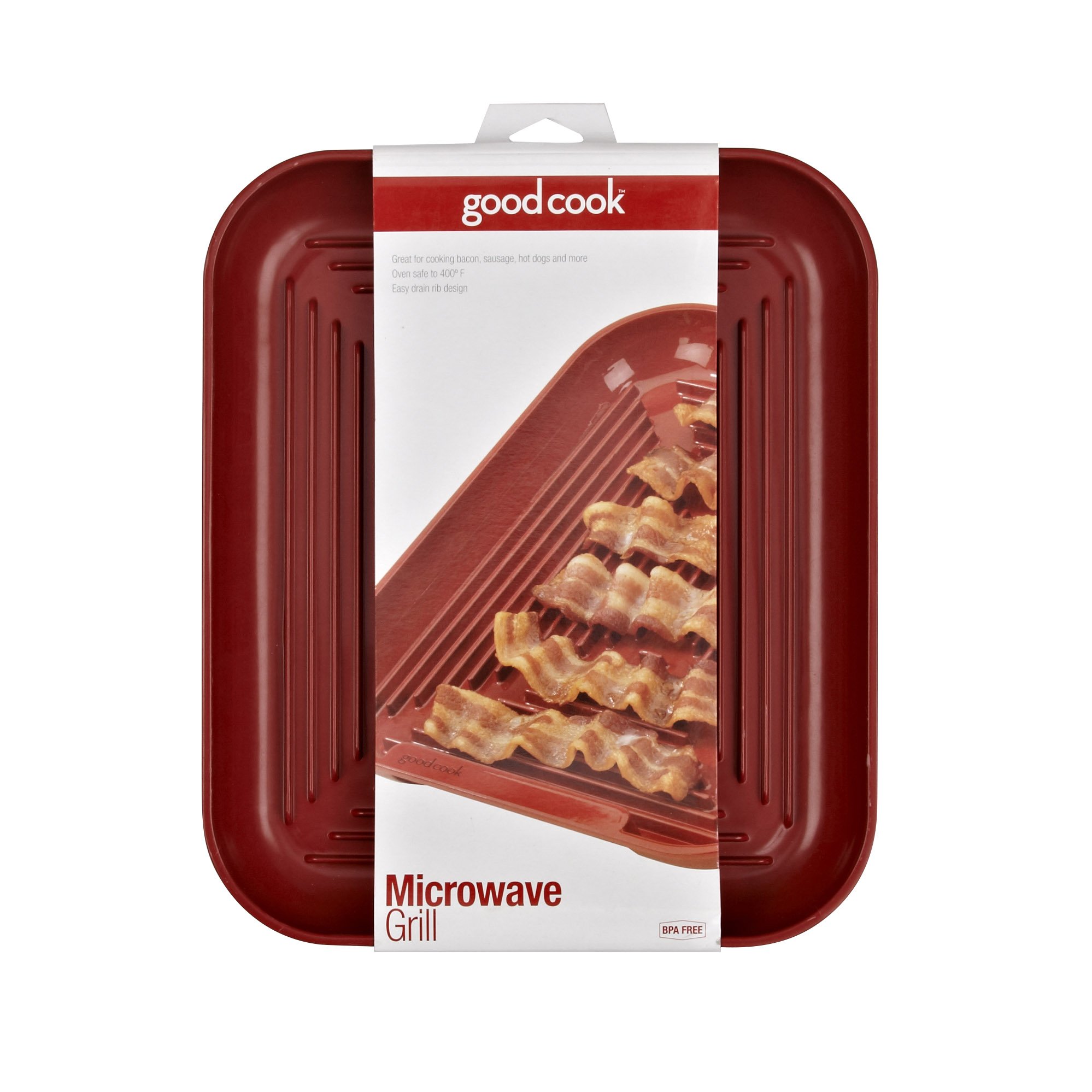 GoodCook Everyday Microwave Grill - BPA-Free 10-Inch Bacon Tray & Cooking Tray | Safe for Bacon, Sausage & Hot Dogs | Heat Resistant to 400°F | Dishwasher Safe with Grease Draining Design | Perfect for Quick Breakfasts, Camping & Office Lunches