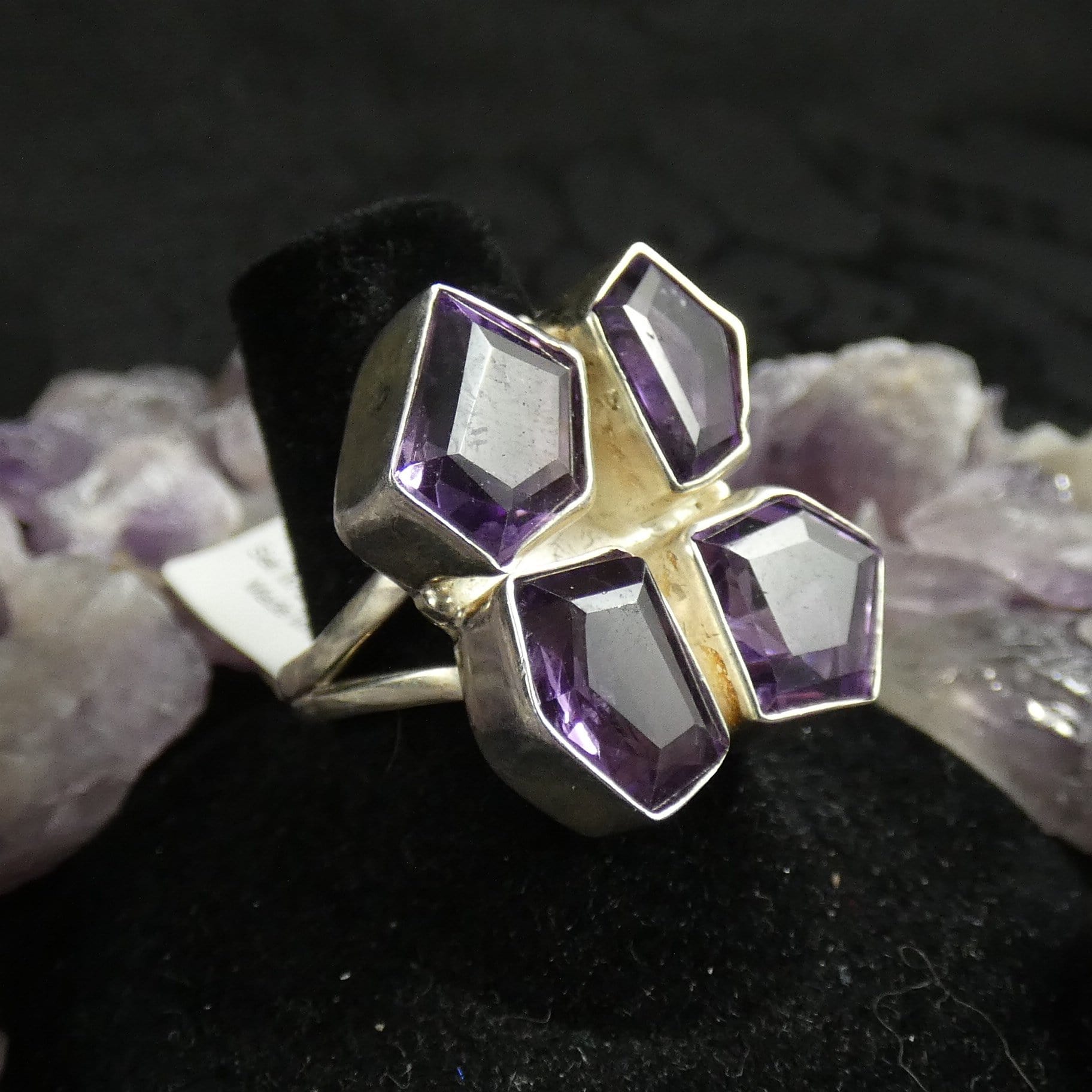 Natural Amethyst Sterling Silver Ring for Women - Size 7.75 - Elegant Purple Gemstone Jewelry for Everyday Wear, Gift Giving & Special Occasions