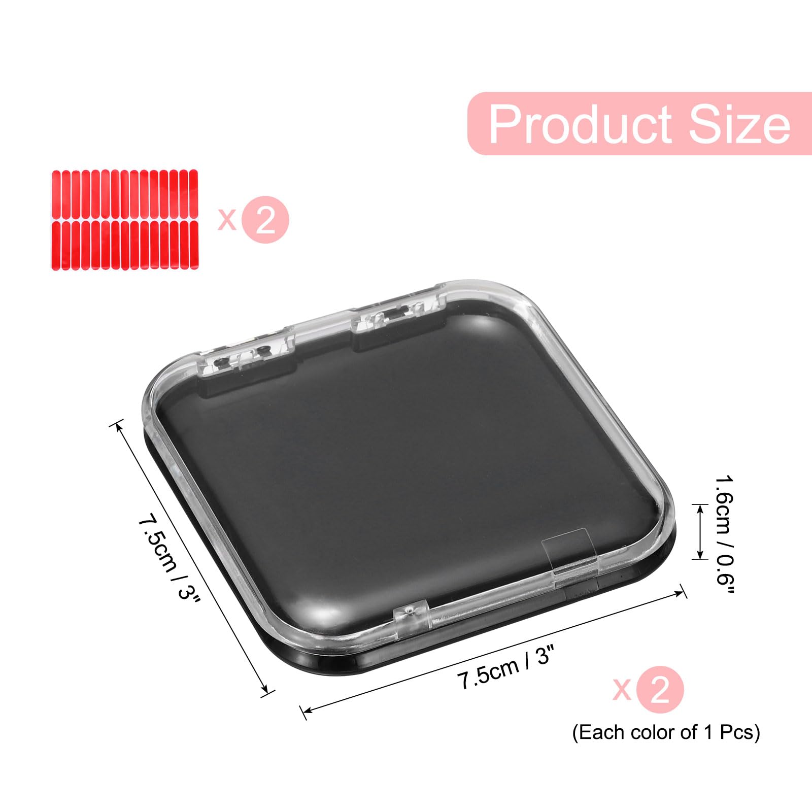 uxcell 2 Pack Clear Acrylic Press-On Nail Storage Box with Adhesive Double-Sided Tape - Nail Salon & Home Organization Display Case for Artificial Nails, Manicure Supplies & Beauty Accessories - Perfect for Salon Professionals & DIY Nail Enthusiasts