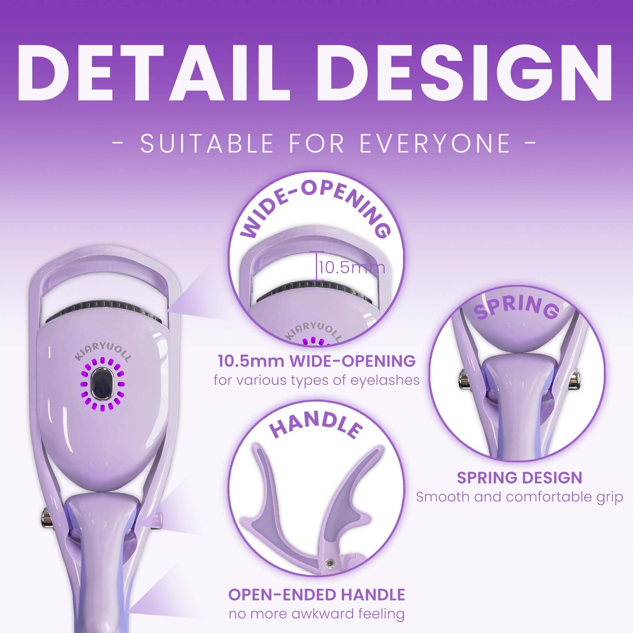 Professional Electric Heated Eyelash Curler Kit - Rechargeable Battery Powered Lash Lifter with Hot Lash Therapy for All Eye Types | Perfect for Daily Makeup, Salon Use & Travel | Purple Plastic Beauty Tool