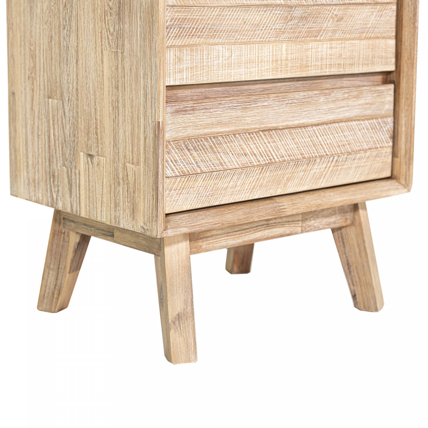 Abenra 2-Drawer Nightstand with Light Driftwood Finish - Modern Bedside Table for Bedroom, Living Room & Guest Room
