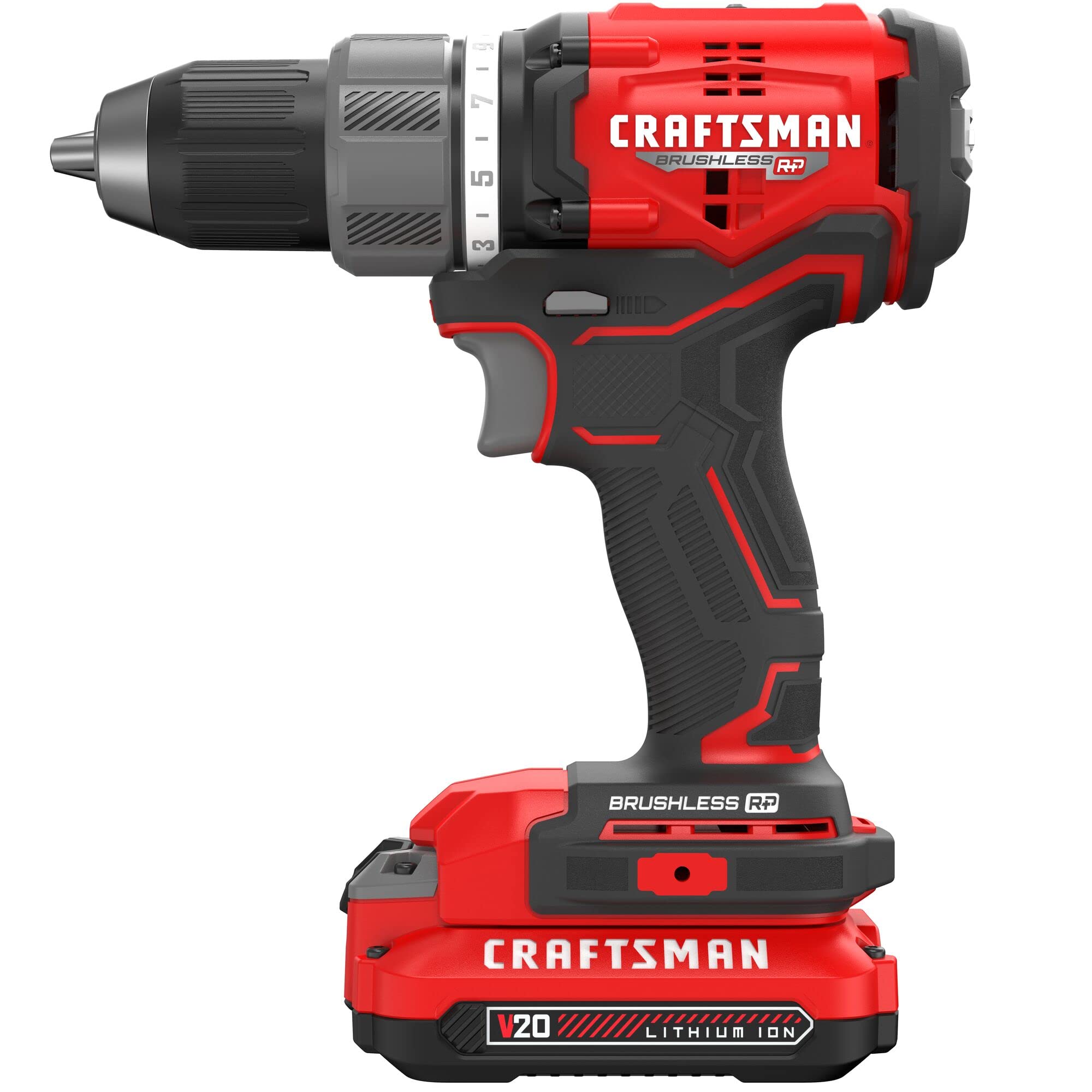 CRAFTSMAN RP+ 20V MAX Brushless Cordless Drill/Driver Kit with 2 Batteries & Fast Charger (CMCD713C2) - Perfect for DIY Projects, Home Repairs, and Professional Construction Work