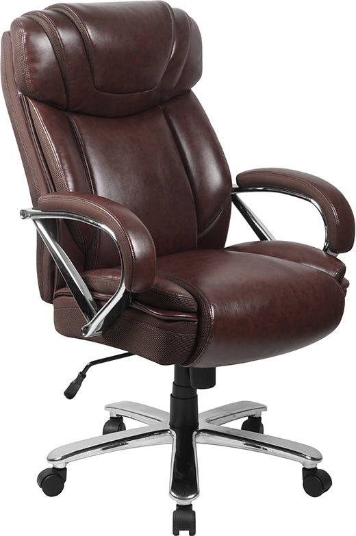 FLASH HERCULES Series Big & Tall 500 lb. Capacity LeatherSoft Executive Swivel Ergonomic Office Chair with Extra Wide Seat - Perfect for Home Office, Gaming, and Heavy-Duty Workspaces