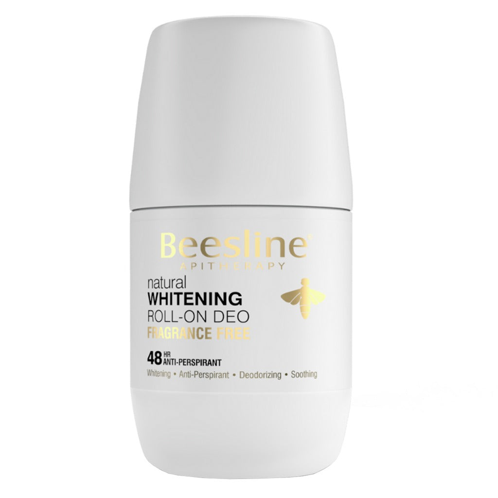 Beesline Apitherapy Whitening Deodorant Roll-On - Fragrance Free, 50ml | Natural Underarm Care for Sensitive Skin | Daily Odor Protection for Women & Men