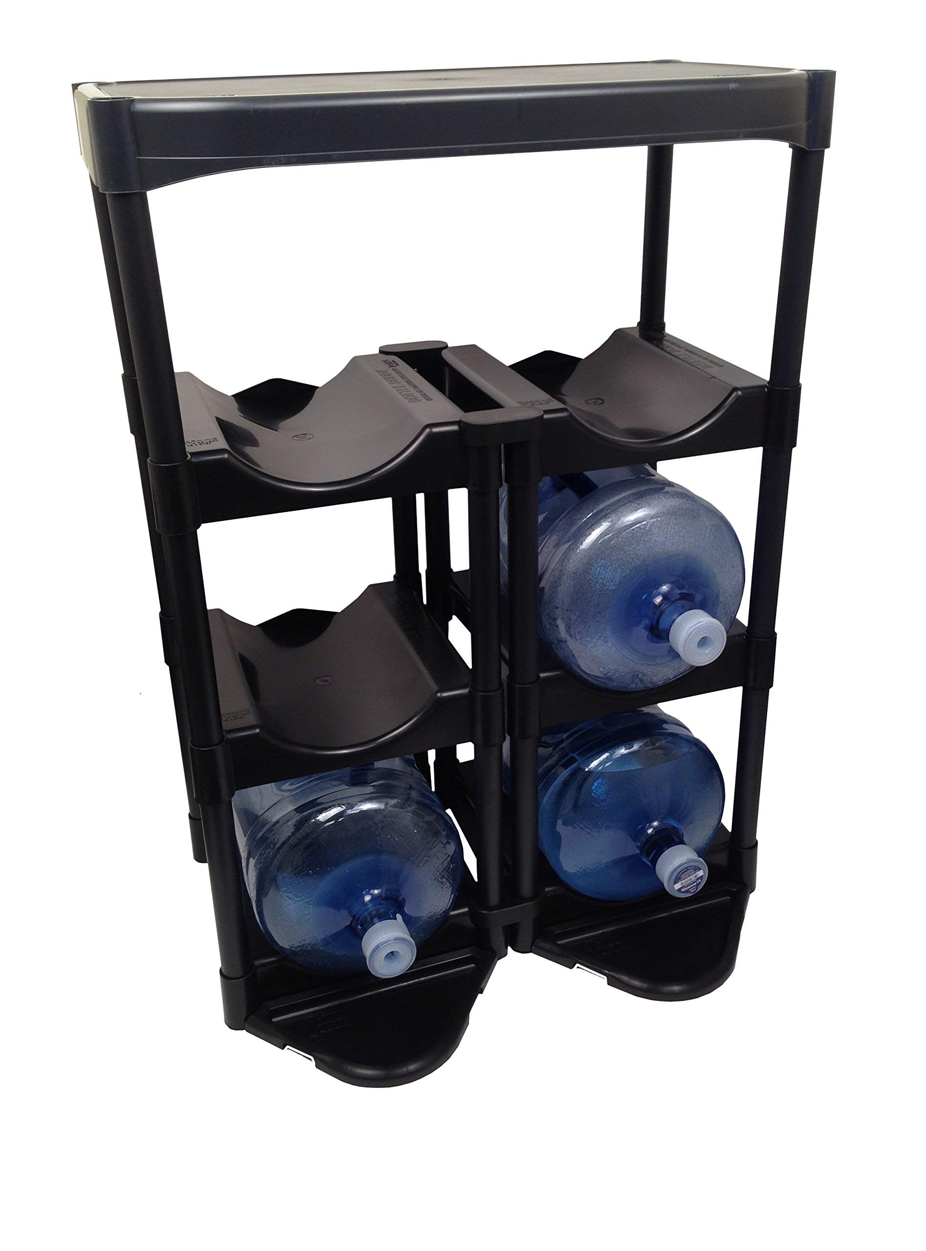 Bottle Buddy 6-Tray Water Bottle Storage Rack - Plastic Organizer for 3-5 Gallon Bottles | Customizable Gallon Holder for Home, Office & Pantry Organization | Space-Saving Solution for Water Dispensers & Bulk Water Storage
