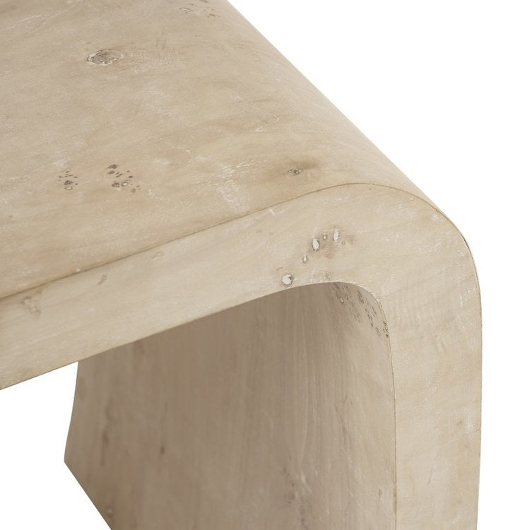 20x20 Inch White Burl Wood Accent Table - Modern Side Table for Living Room, Bedroom & Office Decor
