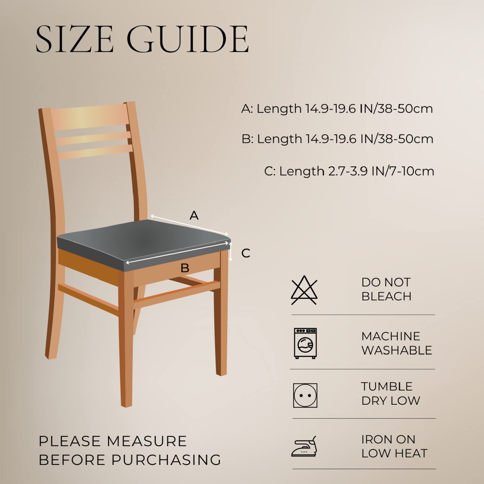 Stretch Dining Chair Seat Covers Set of 4 - Soft Removable Washable Chair Slipcovers for Kitchen & Dining Room - Universal Fit Protector (Rear-Covered, Grey) - Perfect for Home, Office, Restaurant & Party Decor