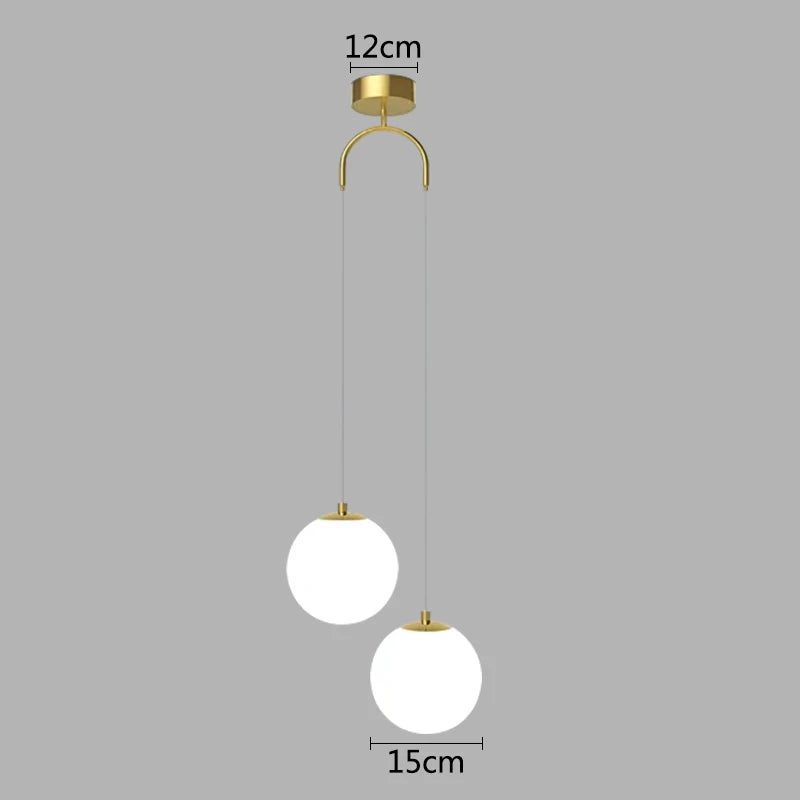 Modern Double Ball Hanging Pendant Light Fixture - Industrial Style Ceiling Lighting for Kitchen Island, Dining Room & Bedroom Decor