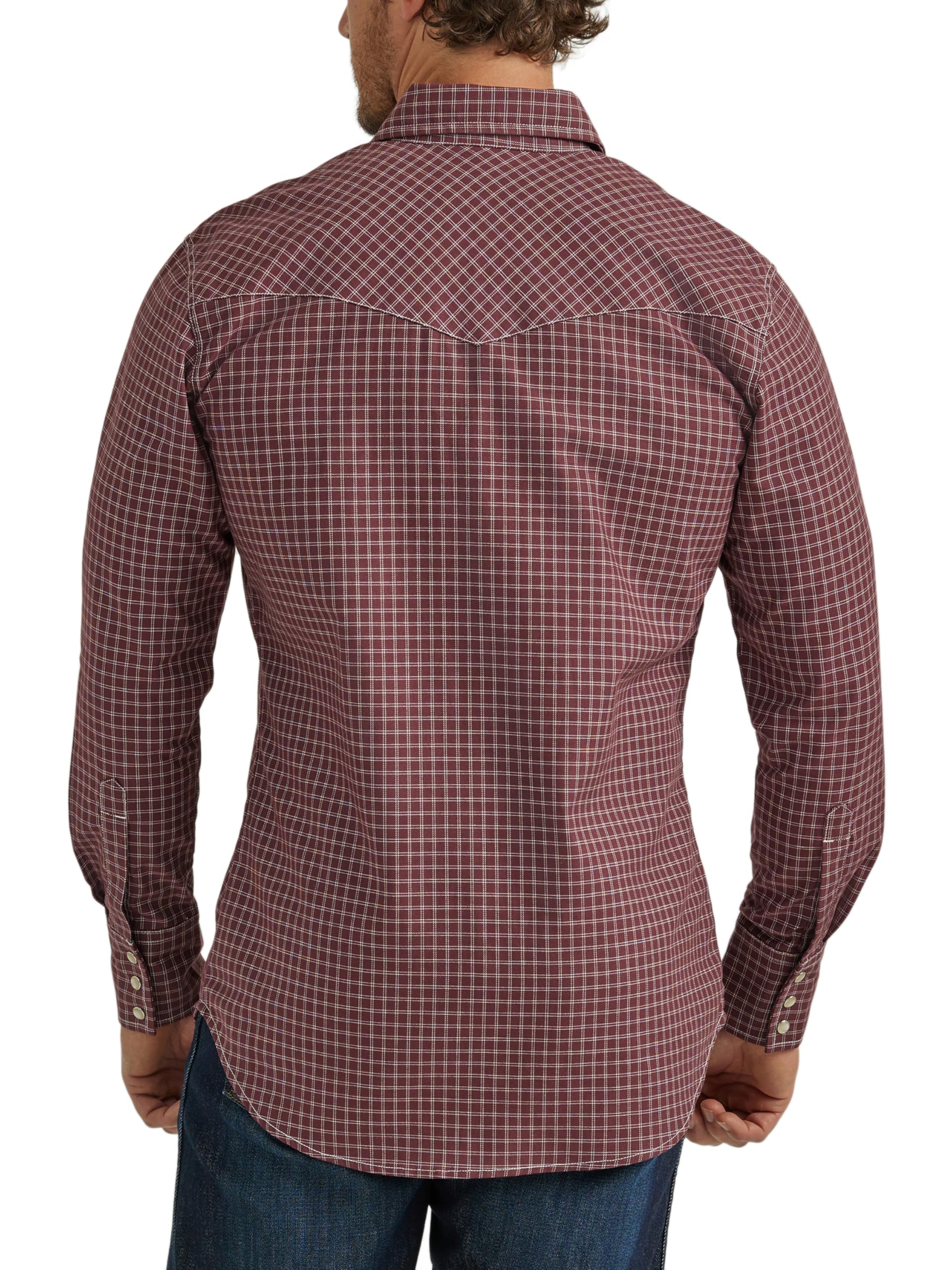 Wrangler Men's Flame Resistant Work Shirt - FR Western Long Sleeve Snap Front Shirt with Two Pockets for Ranch Work, Construction & Outdoor Safety