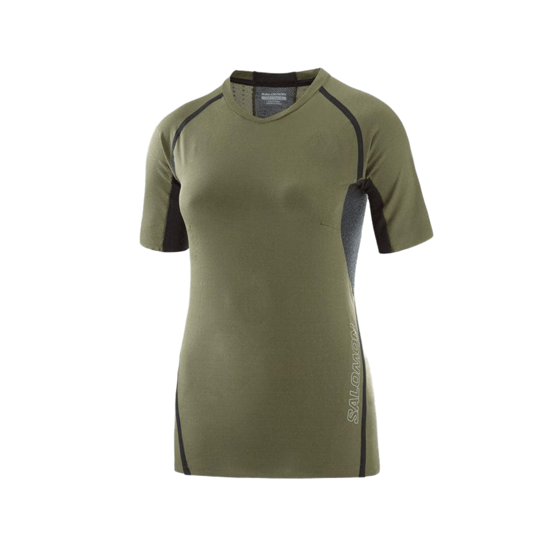 Salomon Women's S/LAB Speed Tee - Lightweight Running Shirt (Grape Leaf) for Trail Running & Outdoor Activities