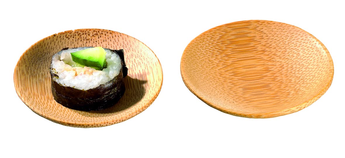 Eco-Friendly Compostable Bamboo Round Plates - Biodegradable Disposable Dishware - 2.3