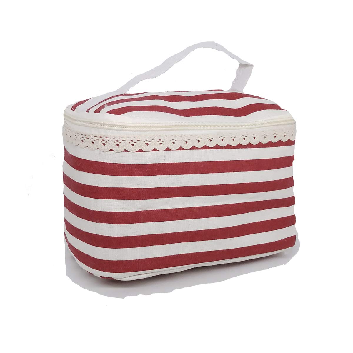 Multifunctional Linen Cosmetic Bag - Travel Makeup Organizer with Storage Pockets for Toiletries | Perfect for Vacation, Gym & Daily Essentials Organization