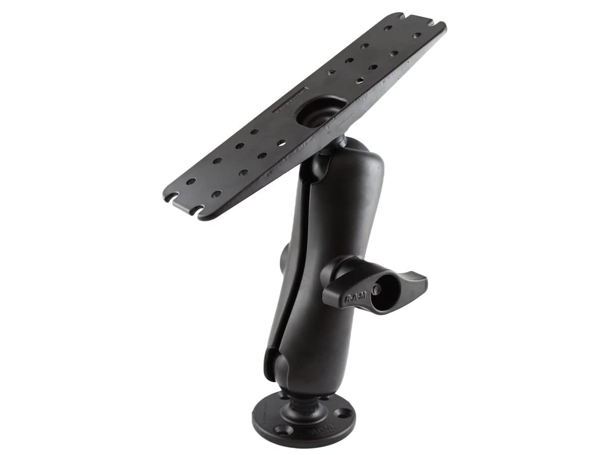RAM Mounts Large Marine Electronics Mount RAM-D-111U with Medium Arm - Compatible with Garmin, Lowrance, Humminbird & More - Ideal for Boating, Fishing, and Marine Navigation