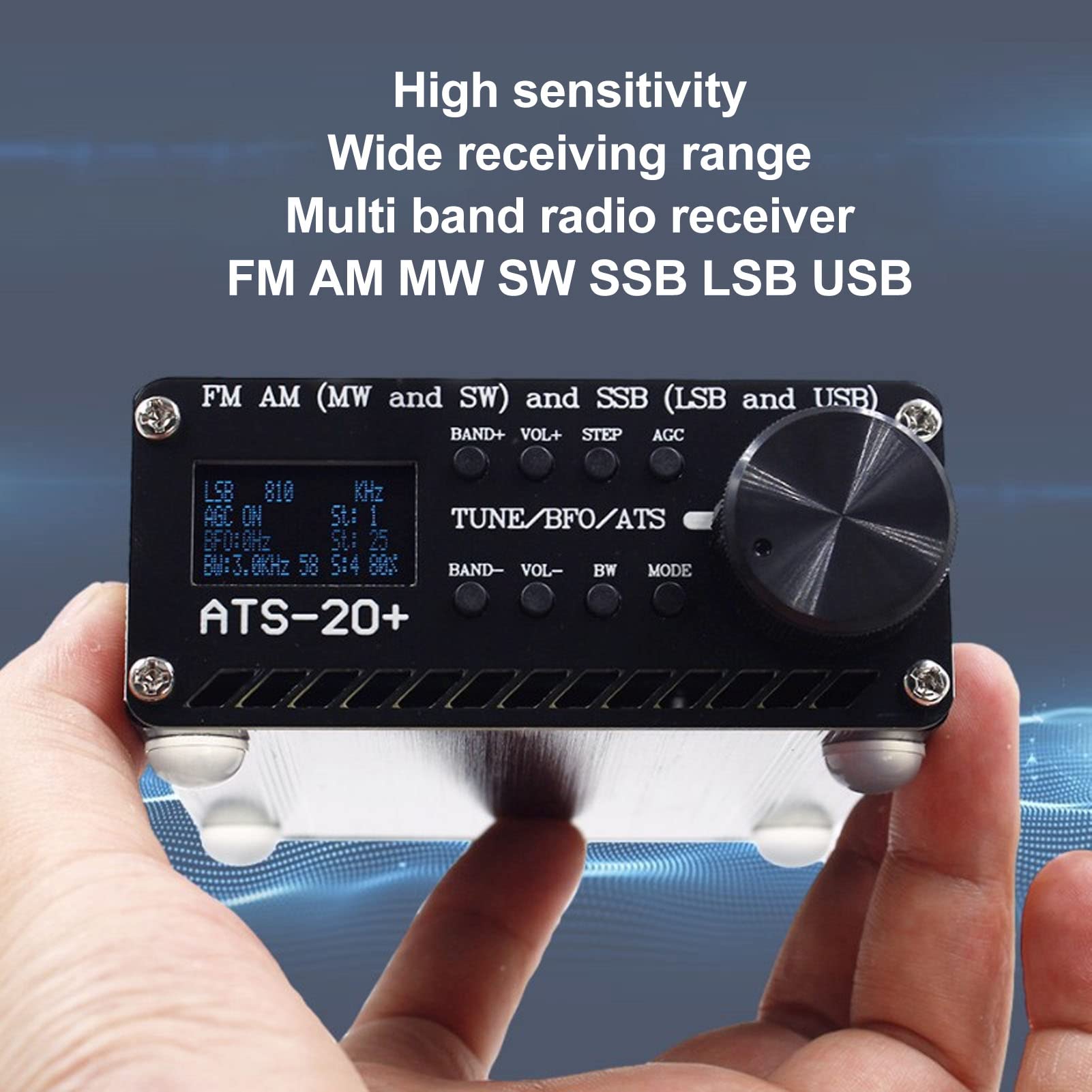 ATS-20+ Full Band Radio Receiver with High Sensitivity - FM/AM/World Band Portable Radio for Outdoor, Camping, Home & Emergency Use