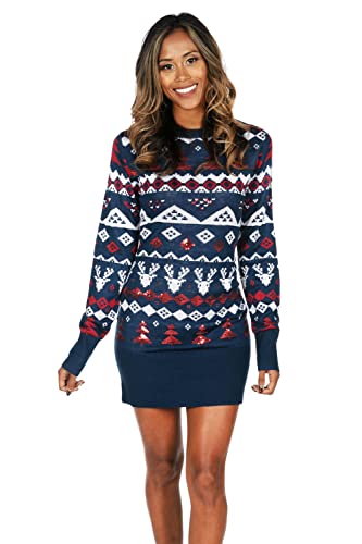 Sequin Fair Isle (Navy White Red)