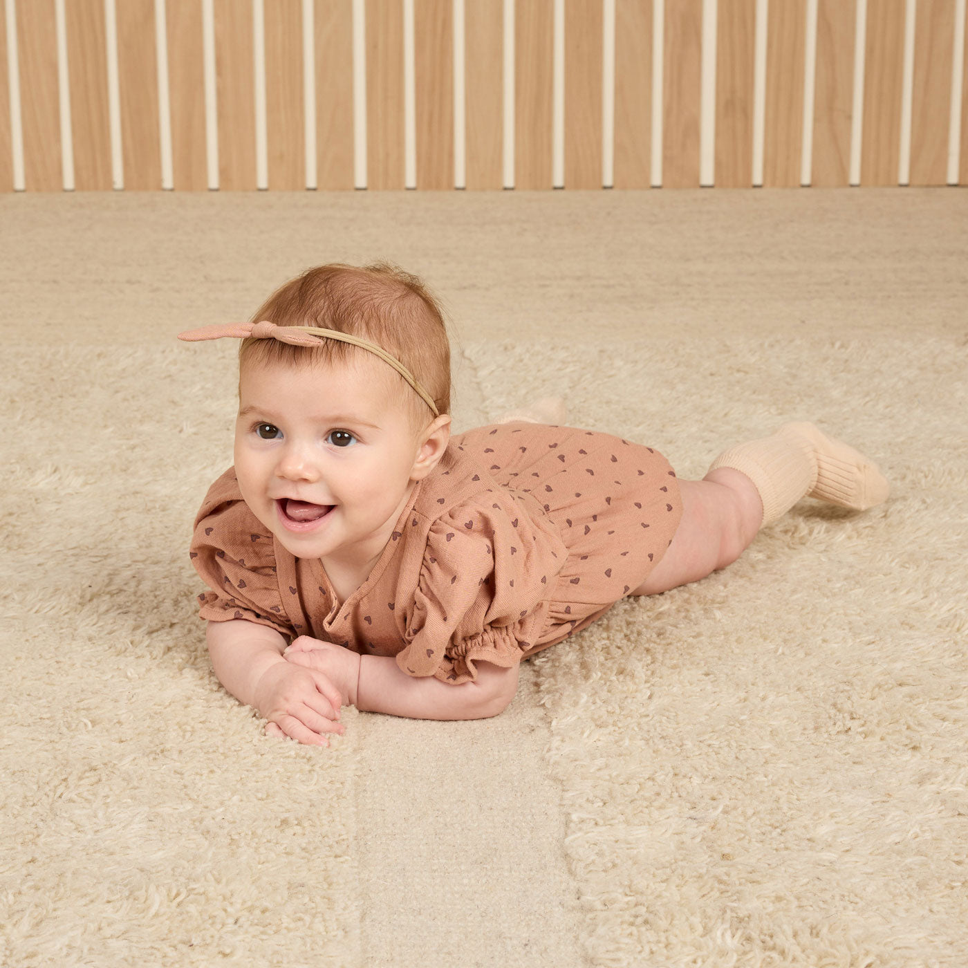 Cosette Romper with Hearts & Rose Print - Final Sale | Cute Baby Outfit for Special Occasions & Photoshoots