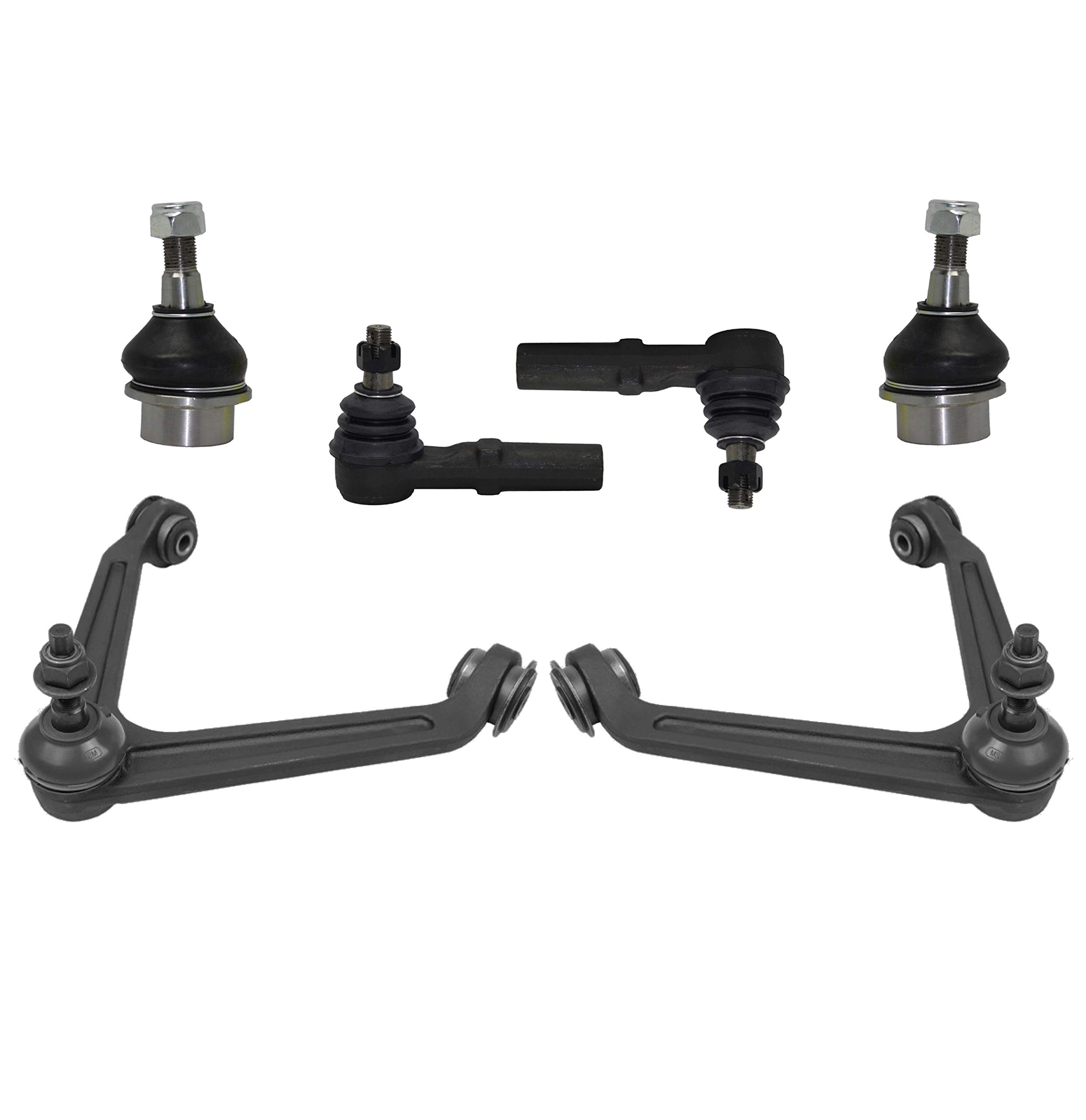 6-Piece Suspension Kit for Dodge Ram 1500 2002-2005 - Upper Control Arms with Ball Joints, Outer Tie Rod Ends & Lower Ball Joints | Complete Front End Replacement | Improved Ride Quality & Handling