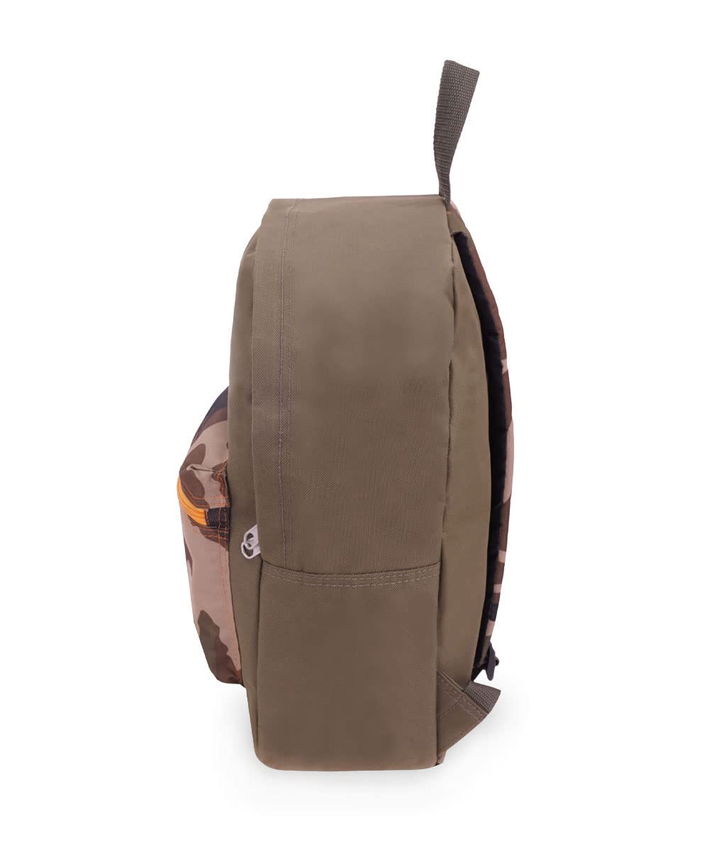 Everest Basic Color Block Backpack - Olive Camo Hiking Backpack for School, Travel & Outdoor Adventures | Durable Water-Resistant Daypack for Men & Women