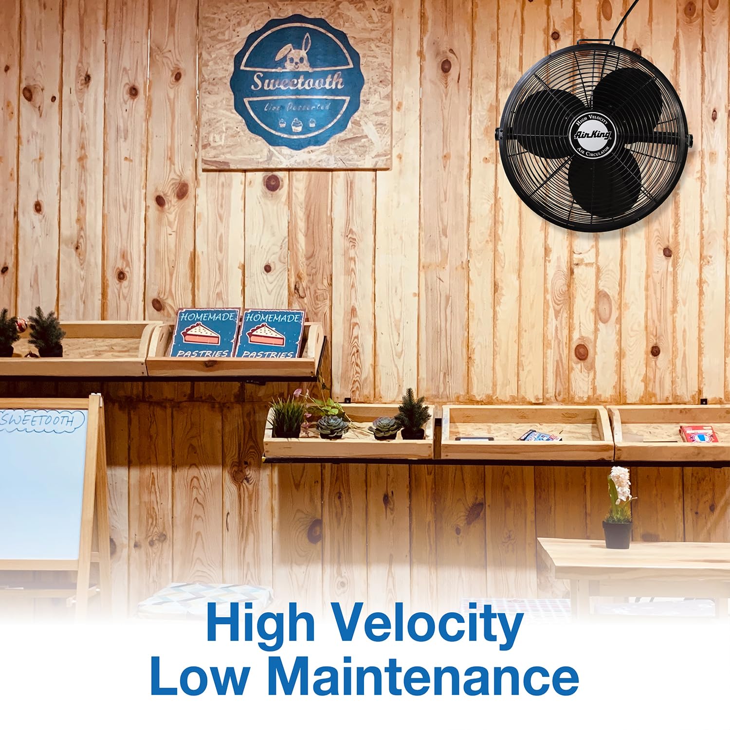 Air King 9318 18-Inch Industrial High Velocity Floor & Wall Mount Fan - Powerful Cooling for Warehouses, Garages & Workshops