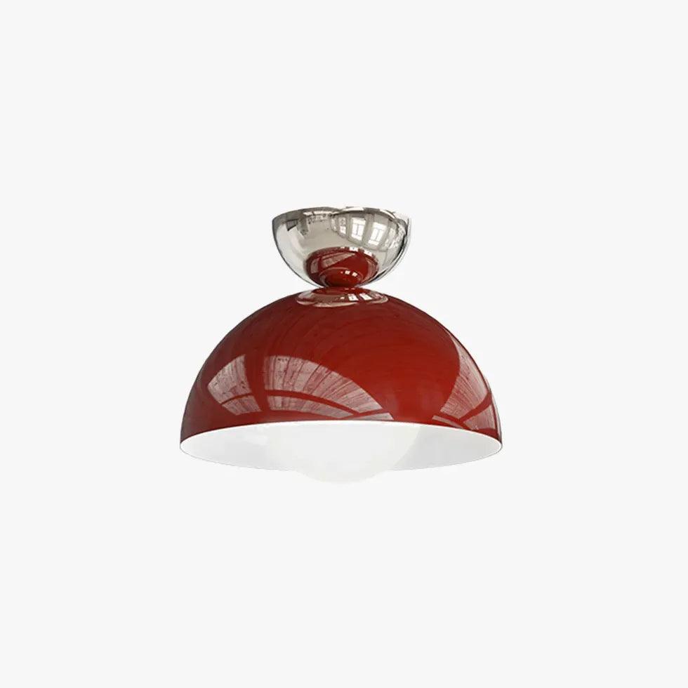Red Semispherical LED Recessed Ceiling Light - Modern Hallway Lighting Fixture for Home & Office Decor