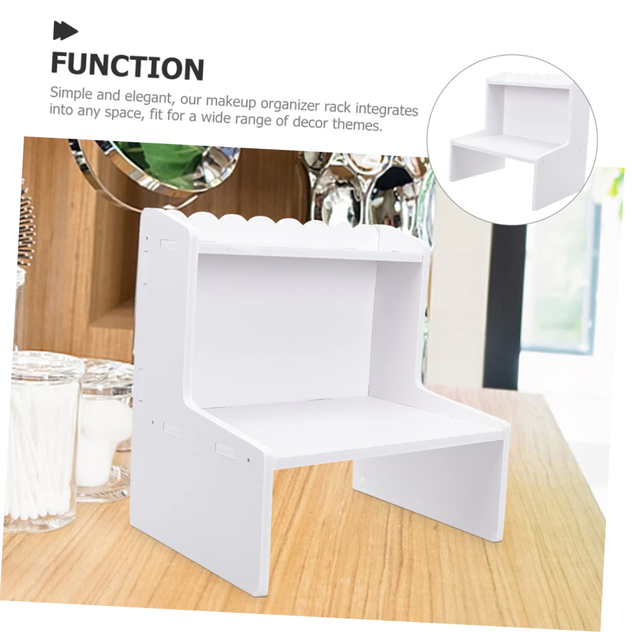 2-Tier Space Saving Makeup Organizer for Bathroom Vanity - Perfect for Cosmetics Storage & Countertop Organization