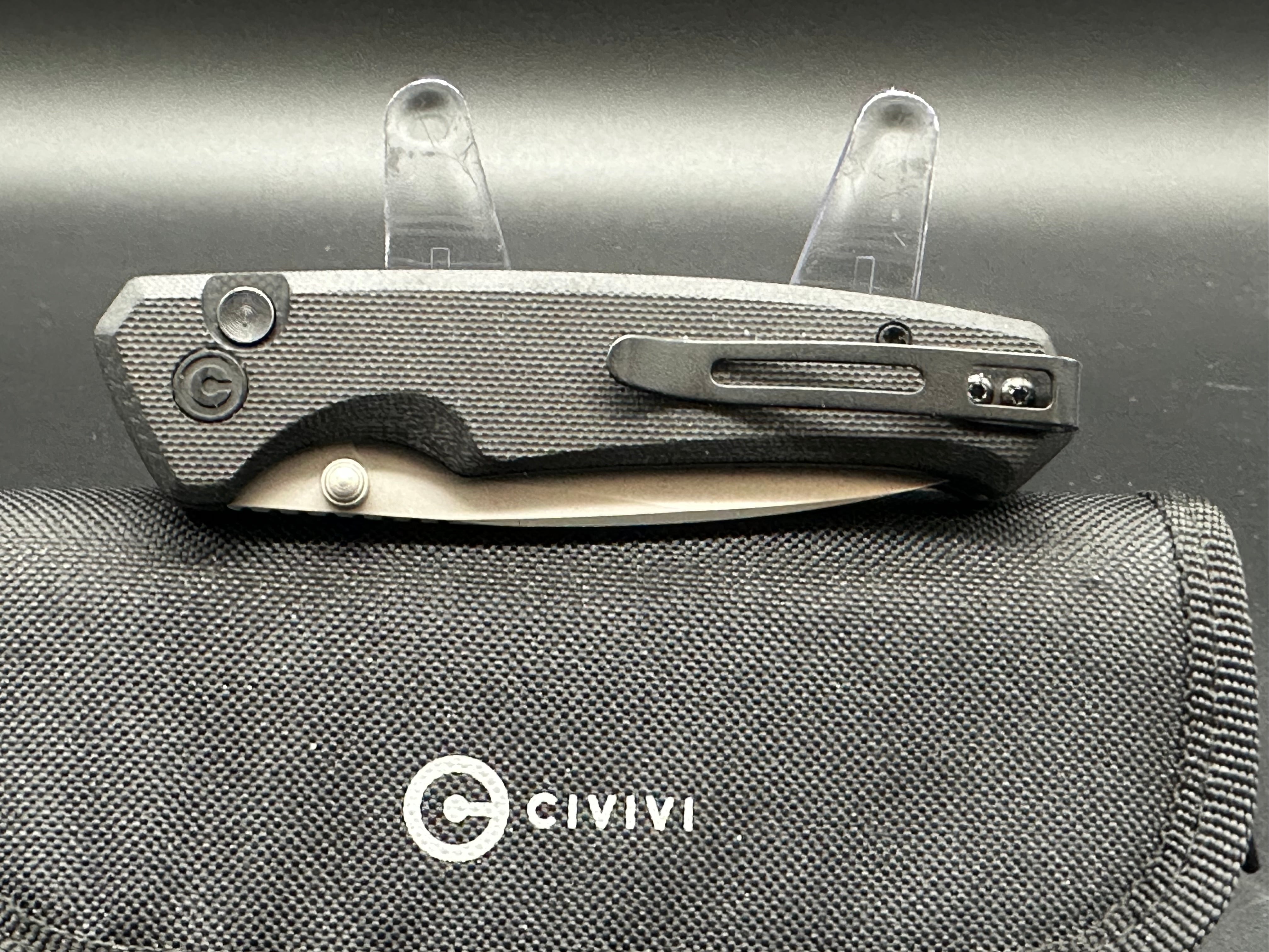 CIVIVI ALTUS Button Lock Folding Pocket Knife - Black G10 Handle, Nitro-V Steel Blade - EDC, Outdoor, Camping & Everyday Carry Knife