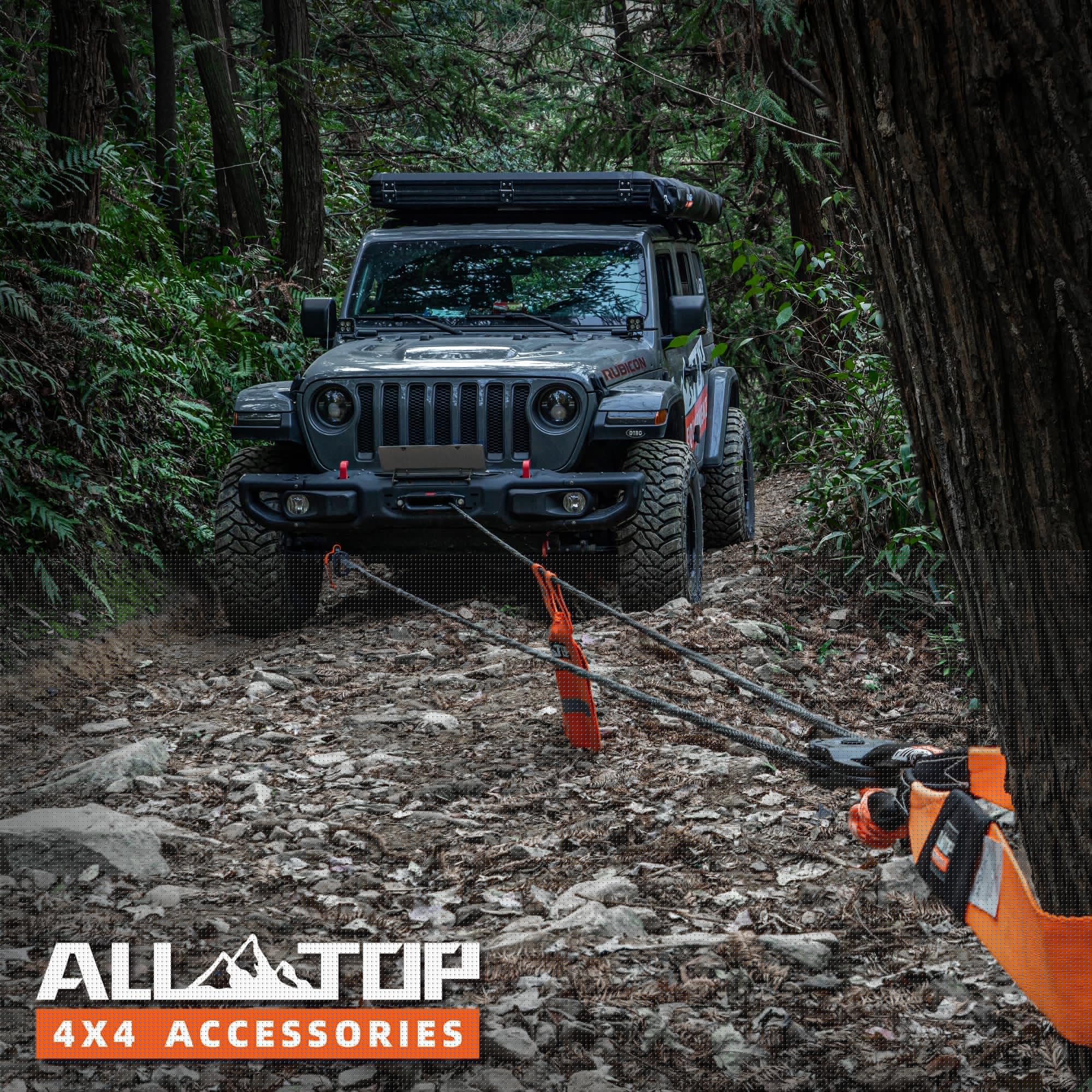 ALL-TOP 1/2 Inch x 92 Feet Synthetic Winch Rope Kit - 31500 lbs Capacity, Heavy Duty Winch Cable Replacement with Forged Steel Hook & Safety Pull Strap - Perfect for Off-Road Recovery, Jeep Wrangler, Truck & ATV Winching