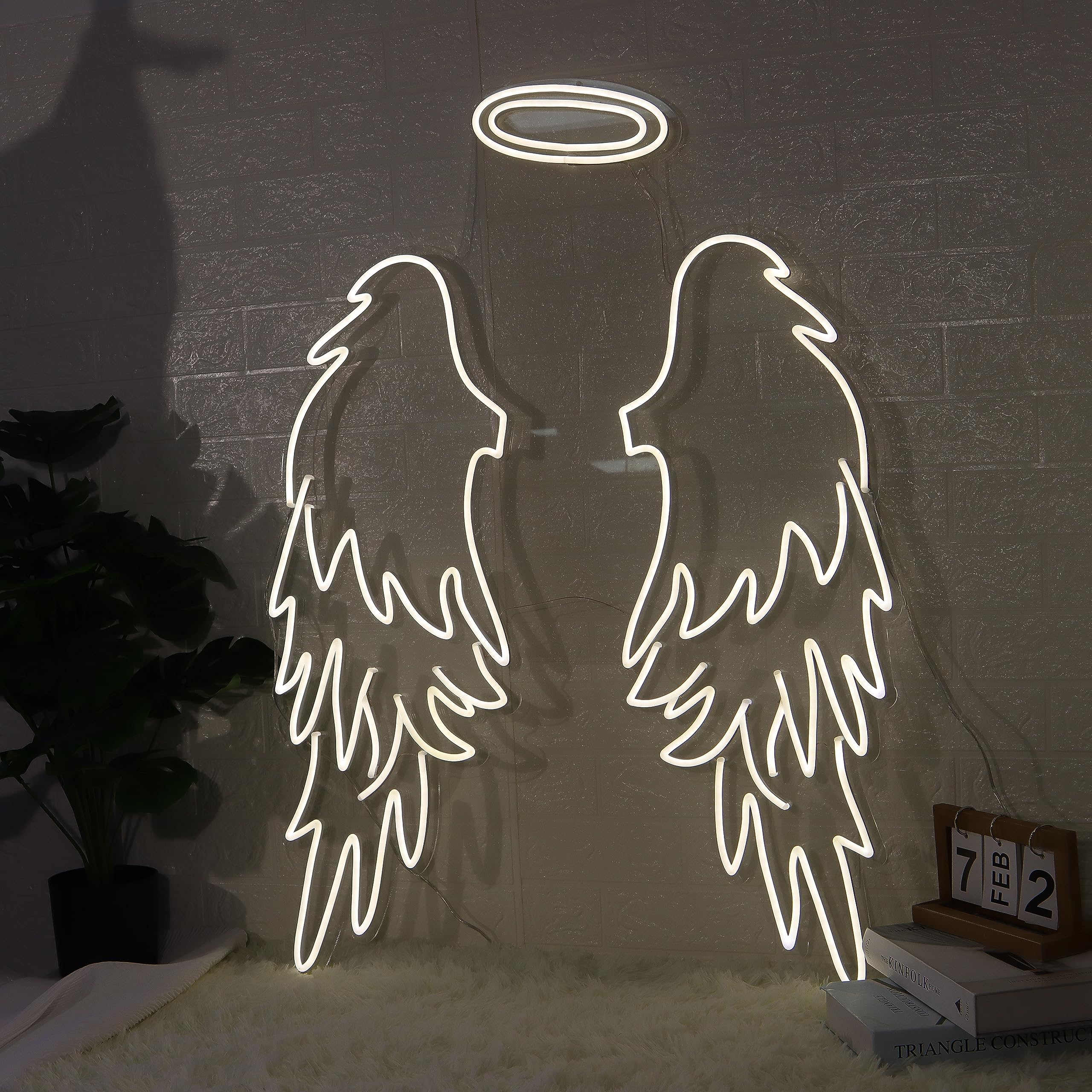 Custom Angel Wings Neon Sign - Personalized LED Wall Art for Home Bar, Pub & Party Decor - 40