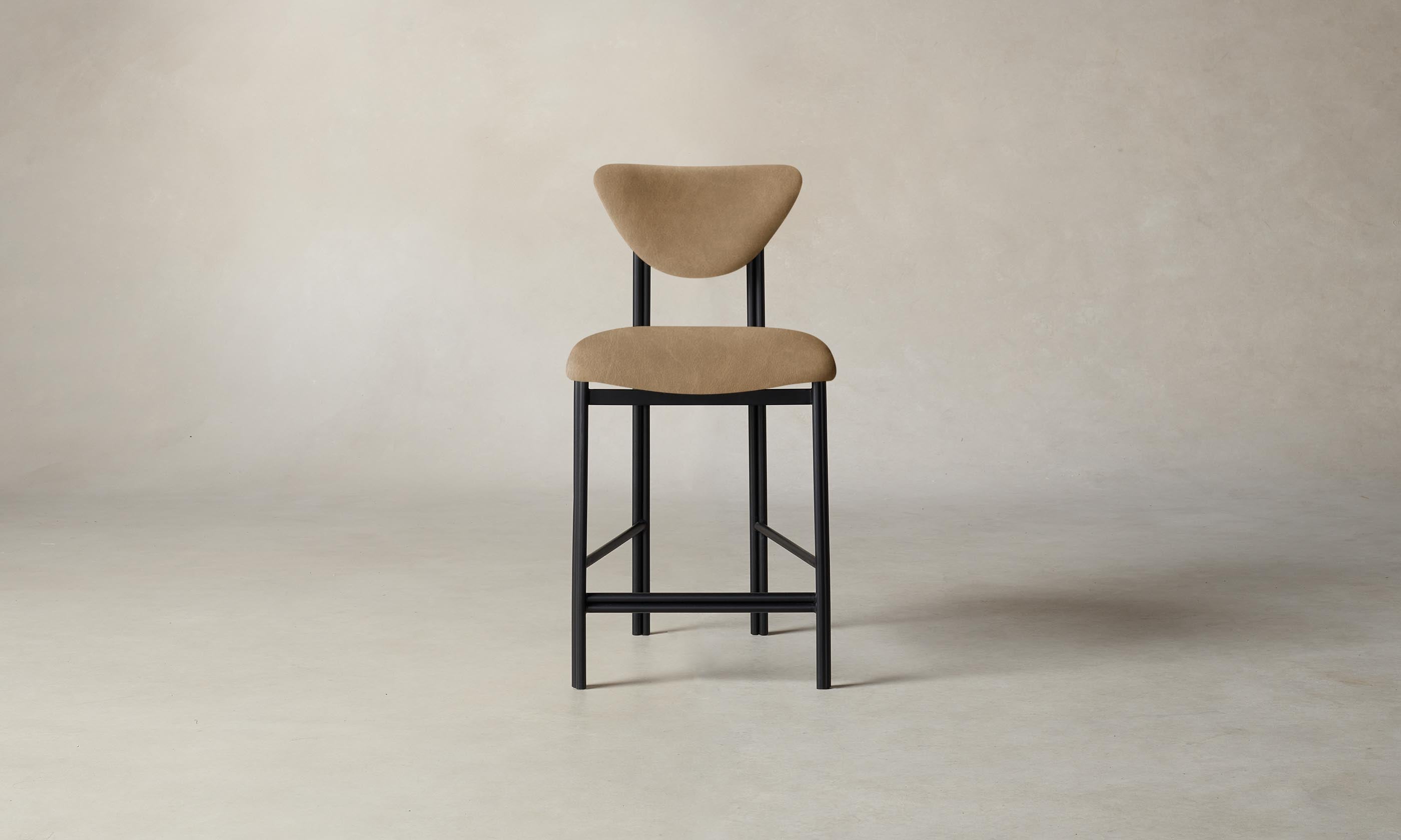 Premium Tuscan Leather Counter Stool in Camel - Modern Bar Stool for Kitchen Island, Breakfast Nook & Home Bar - Durable & Comfortable Seating Solution