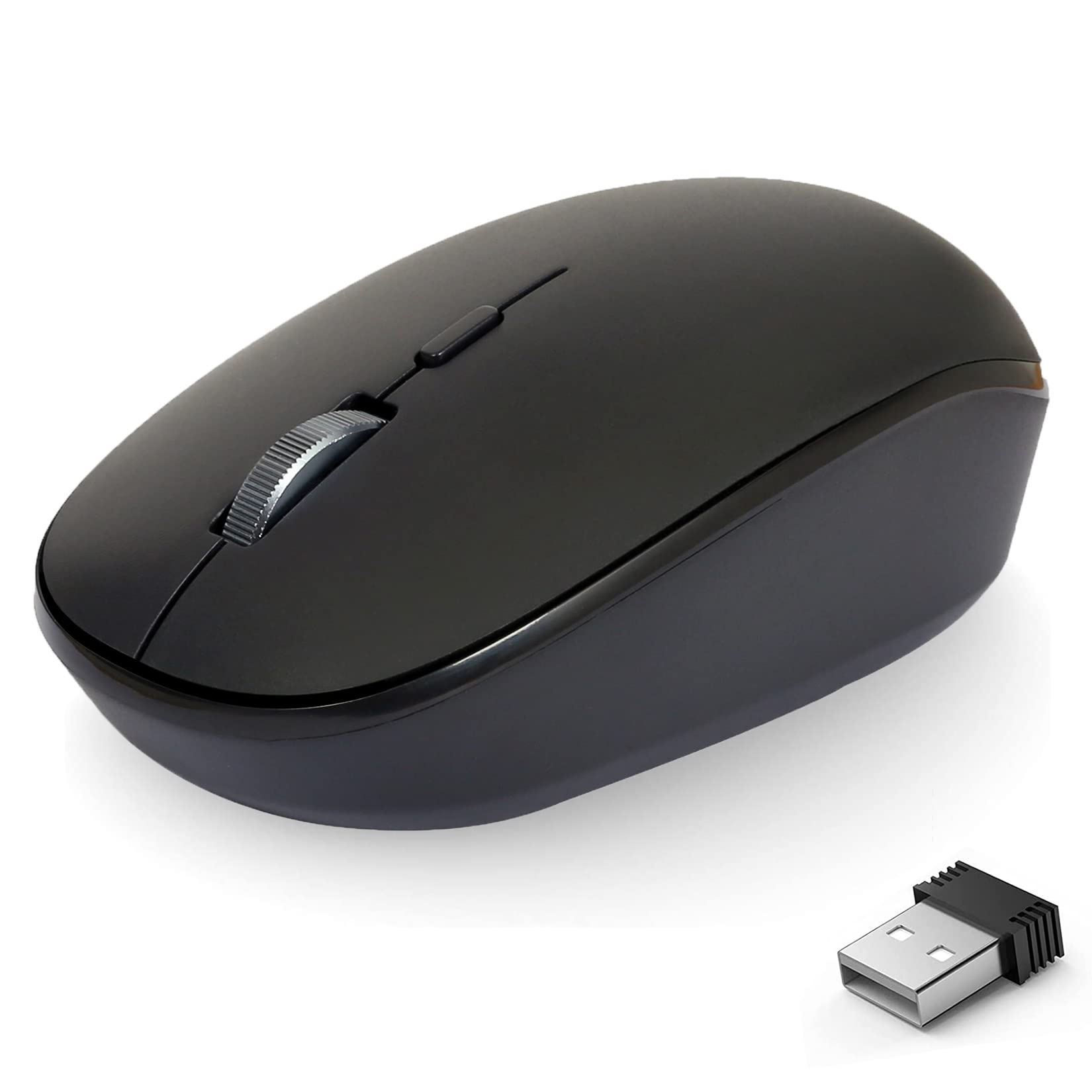 ACOZYKITTEN Wireless Mouse - Portable 2.4G Silent USB Mouse with Noiseless Click for Laptop, PC, MacBook Pro, Chromebook | Ergonomic Mini Mouse for Office, Home & Travel Use (Black)