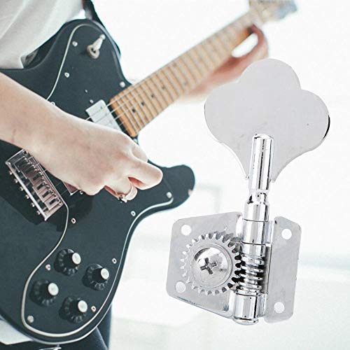VBESTLIFE Electric Bass Machine Heads - Premium Open Gear Tuners with Knobs for Precise String Tuning (Set of 4) - Perfect for Electric Bass Guitar Maintenance & Replacement - Ideal for Musicians, Performers & DIY Guitar Repair