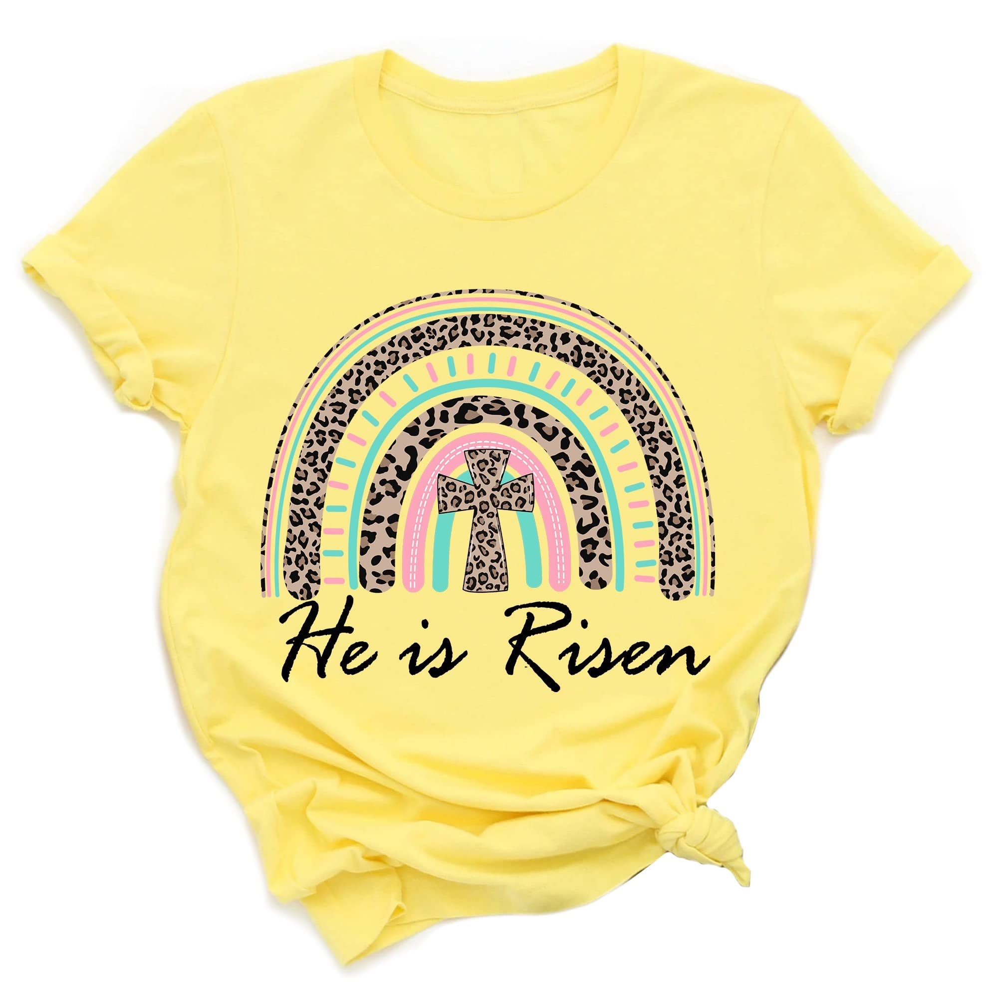 He is Risen Easter T-Shirt for Women - Christian Easter Apparel, Jesus Easter Shirt, Family Matching Easter Outfits - Perfect for Church, Easter Sunday Celebrations & Family Gatherings