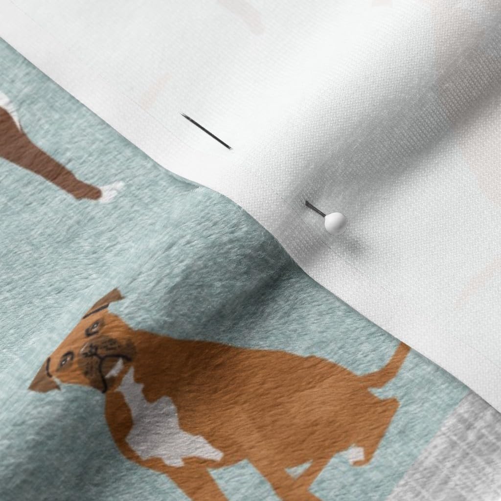 Premium Spoonflower Fabric - Custom Boxer Dog Breed Portrait Printed on Soft Minky Fabric by The Yard - Perfect for Pet Quilts, Nursery Decor, Baby Blankets & Quilt Backing - DIY Sewing Projects for Dog Lovers