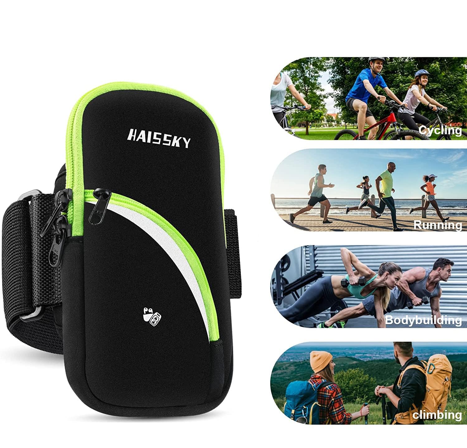 Running Armband Phone Holder - Adjustable Sports Armband for iPhone 15/14/13/12/11 Pro Max/XS/Plus & Samsung Galaxy/Pixel (Fits up to 6.9