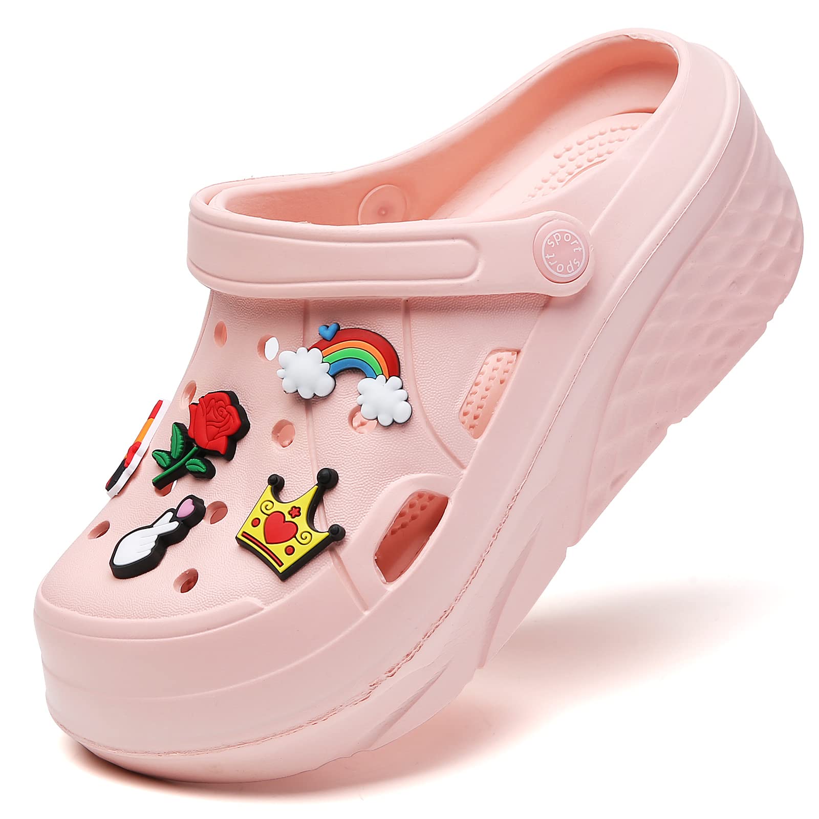 CERYTHRINA Women's Platform Clogs - Slip On Mules with Wedge Heel, Comfortable Garden Clogs for Outdoor & Indoor Use - Perfect for Gardening, Walking, and Casual Wear