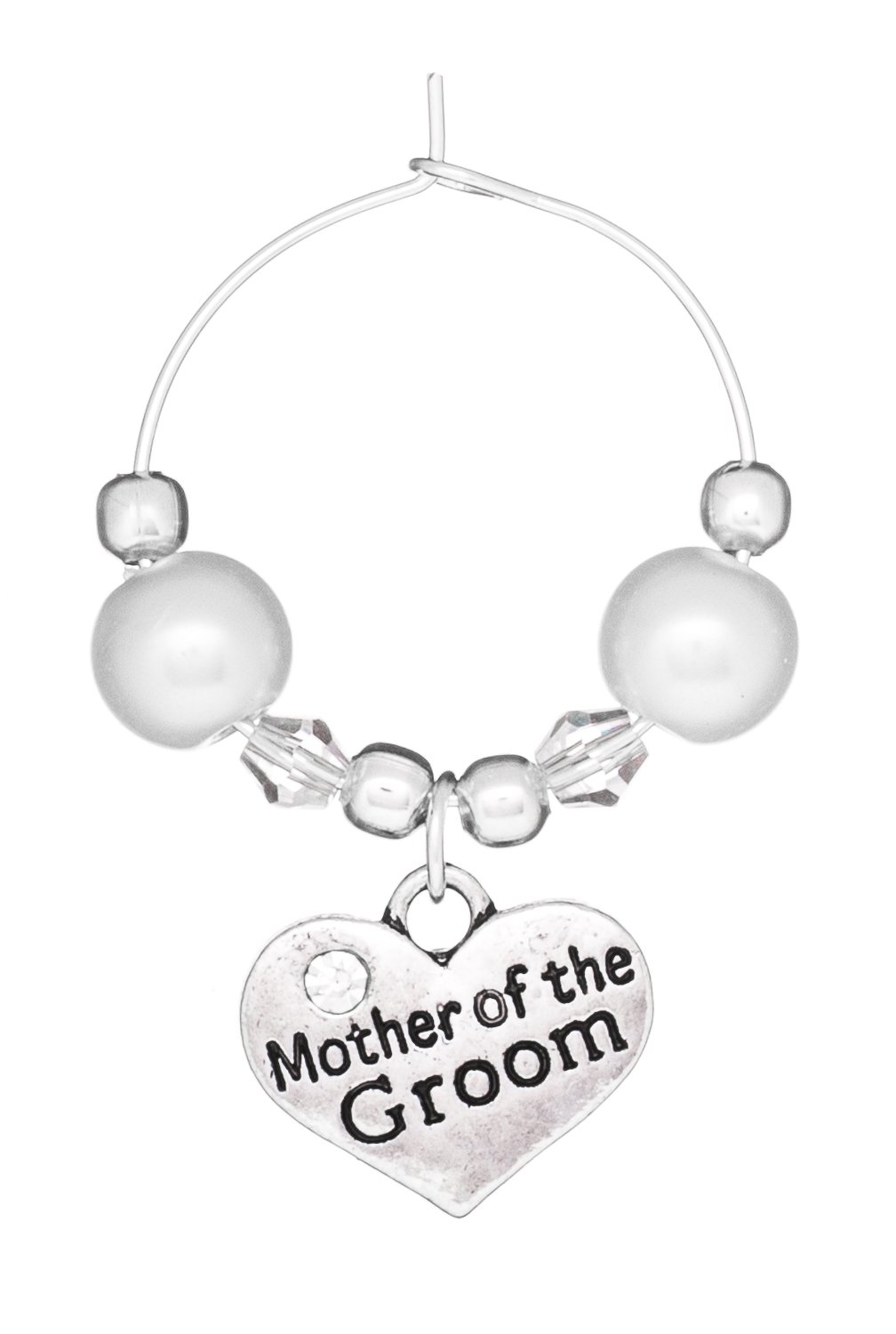 Libby's Market Place Mother of the Groom Wedding Wine Glass Charm - Elegant Gift Card for Wedding Party, Bridal Shower & Special Occasions