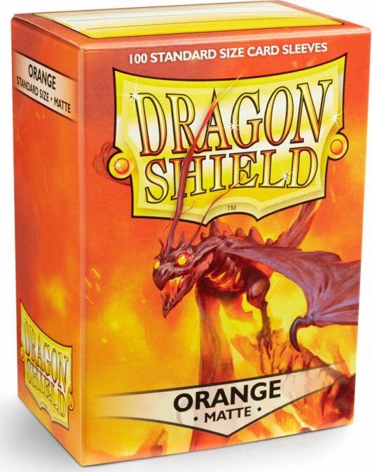 Premium Dragon Shield Matte Orange Card Sleeves (100 Pack) - Protect & Enhance Your MTG, Pokemon, and Yugioh Trading Cards for Gaming & Collecting