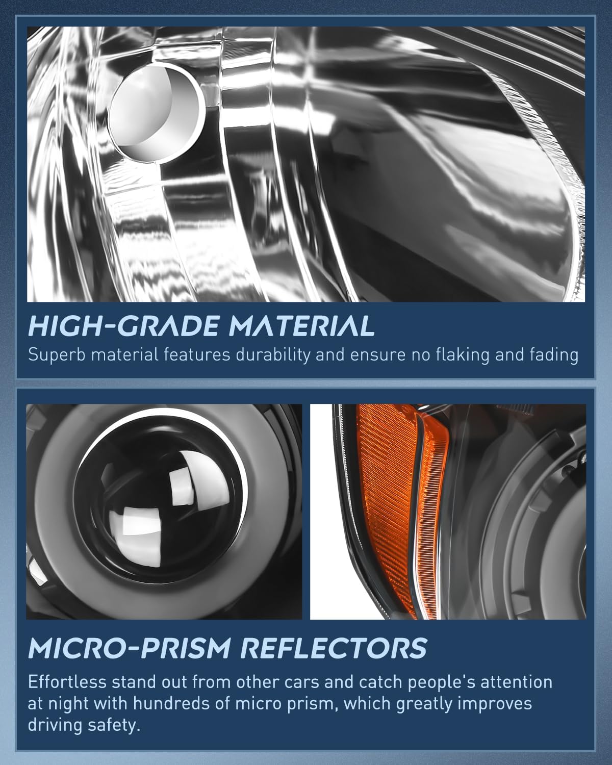 2010-2014 Subaru Legacy & Outback Headlight Assembly - Black Housing with Amber Reflector - Replacement for Foggy/Broken Lights - Perfect for Night Driving & Off-Road Adventures