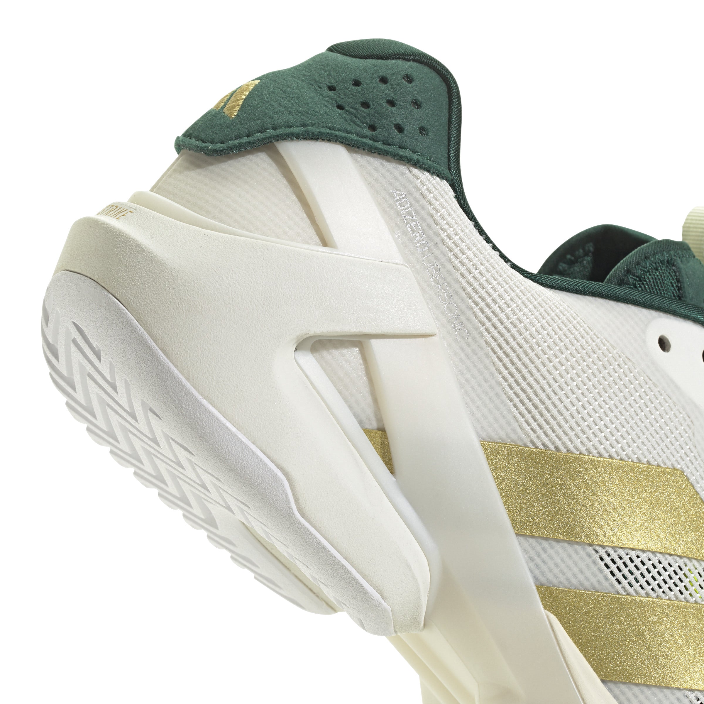 Adidas Adizero Ubersonic 5 Men's Tennis Shoes - White/Gold/Green | Lightweight Performance Court Shoes for Competitive Play & Training | Perfect for Hard Court Matches & Daily Practice