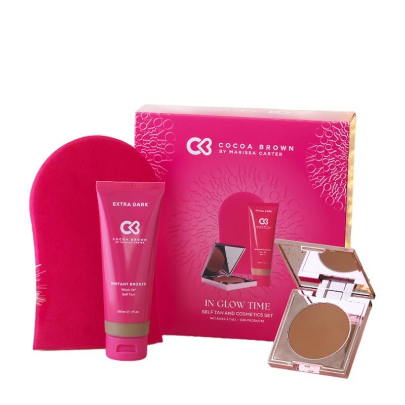 Marissa Carter Cocoa Brown In Glow Time Gift Set - Self-Tanning & Skincare Bundle for Glowing Skin | Perfect for Gifts, Vacations & Special Occasions