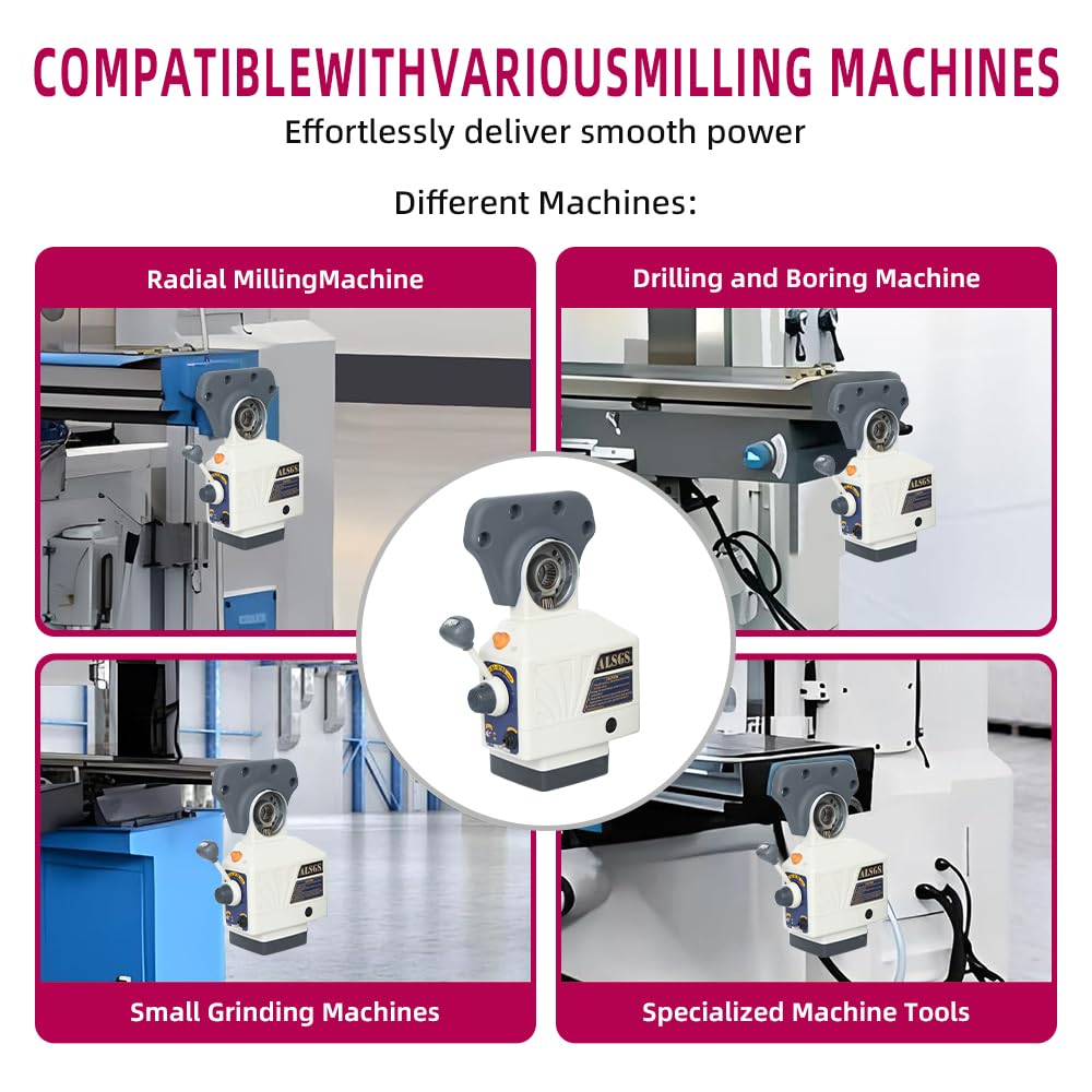 Al-310S X-Axis Power Feed for Milling Machine - 650 in-lb Torque, 2-200 RPM, 110V - Compatible with Small Grinding Machines & Radial Milling Machines - Ideal for Precision Metalworking & DIY Projects
